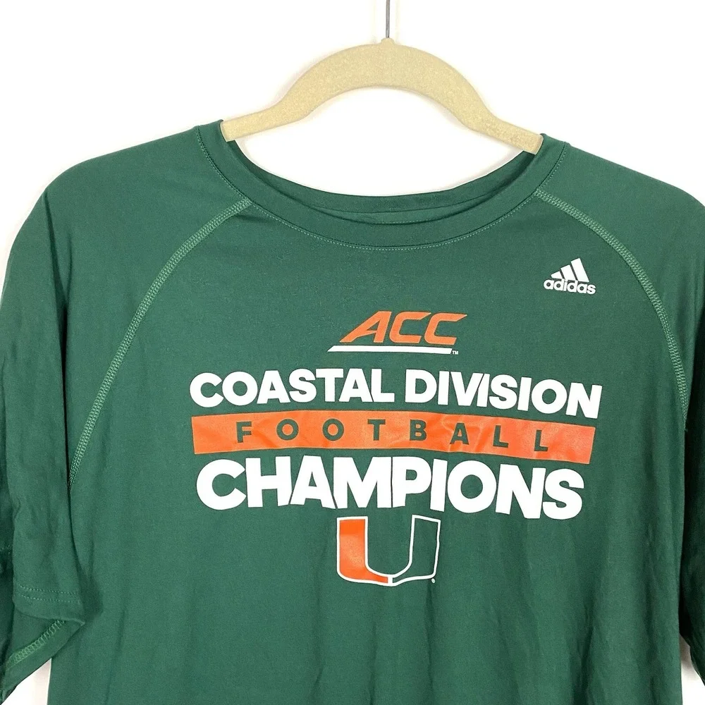 Adidas Miami Hurricanes Player Issue Costal‎ Division Champions Shirt Size XL